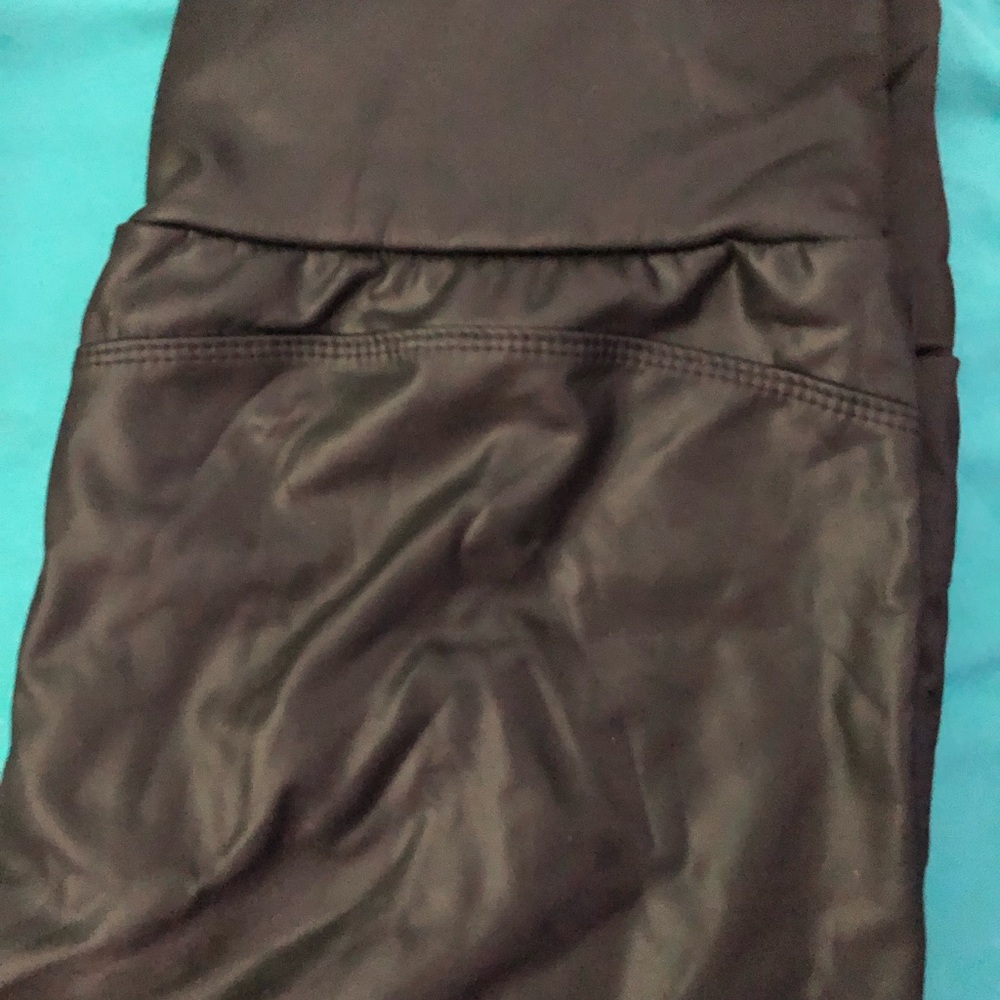 Black flux leather Leggings